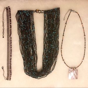 Assorted Beaded Necklaces 3 Pieces